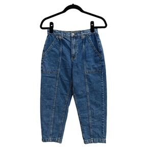 GAP Kids Barrel Jeans Girls Size 14 High Waist Tapered Leg Utility Streetwear